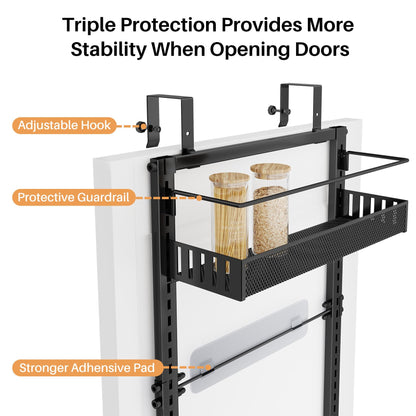 SNTD Over the Door Pantry Organizer - 8 Tier Adjustable Door Spice Rack for Kitchen Pantry, Stronger Metal Pantry Door Organization Storage