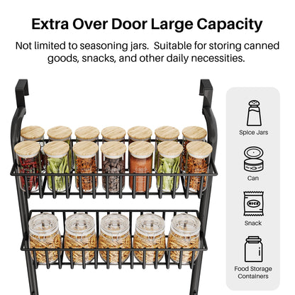 SNTD Over the Door Pantry Organizer - 6 Tier Pantry Door Spice Rack Organizer, Metal Over Door Organization Pantry Organizer and Storage Kitchen